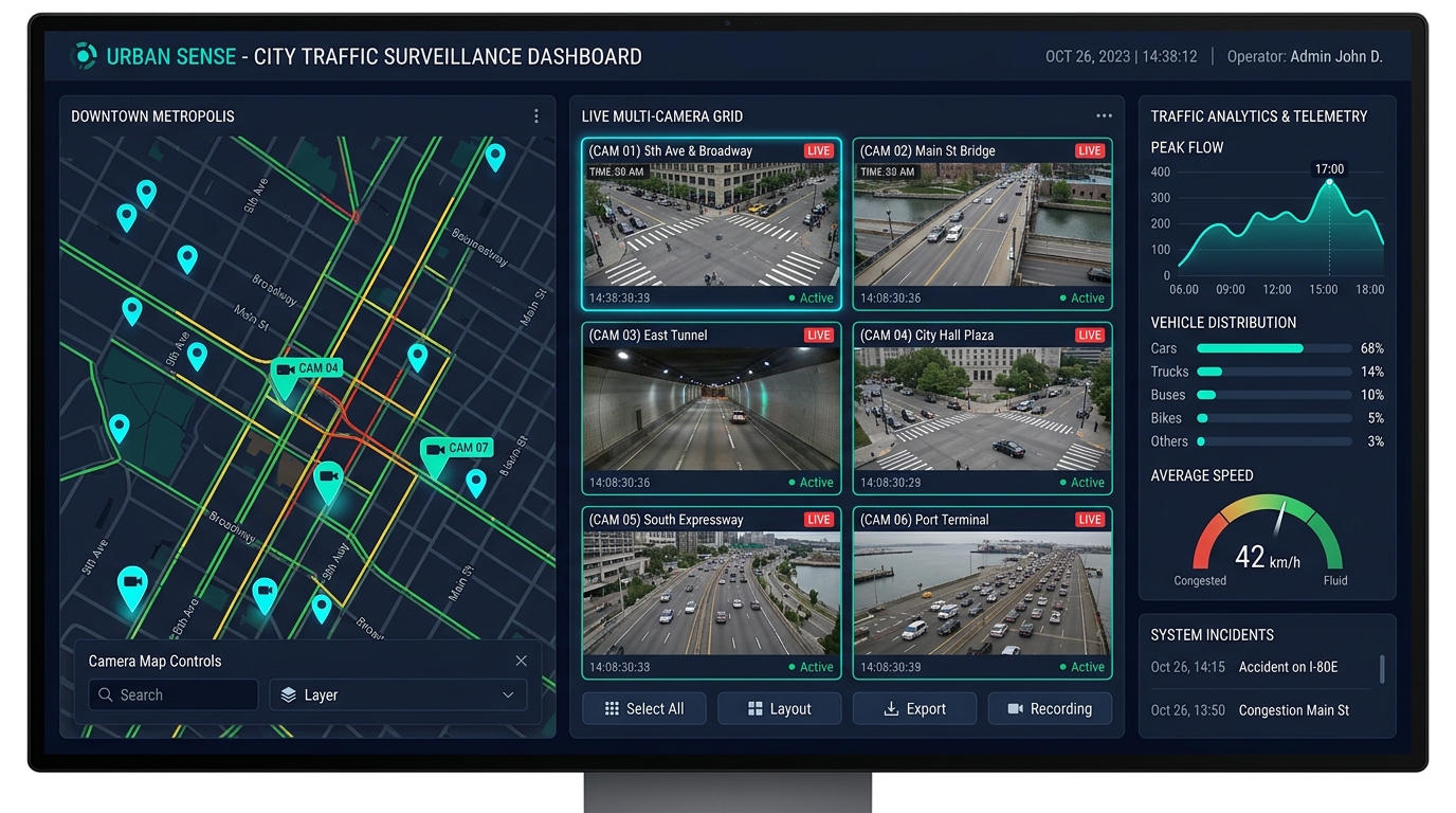 Dashboard Monitoring CCTV Lalu Lintas Kota Pontianak