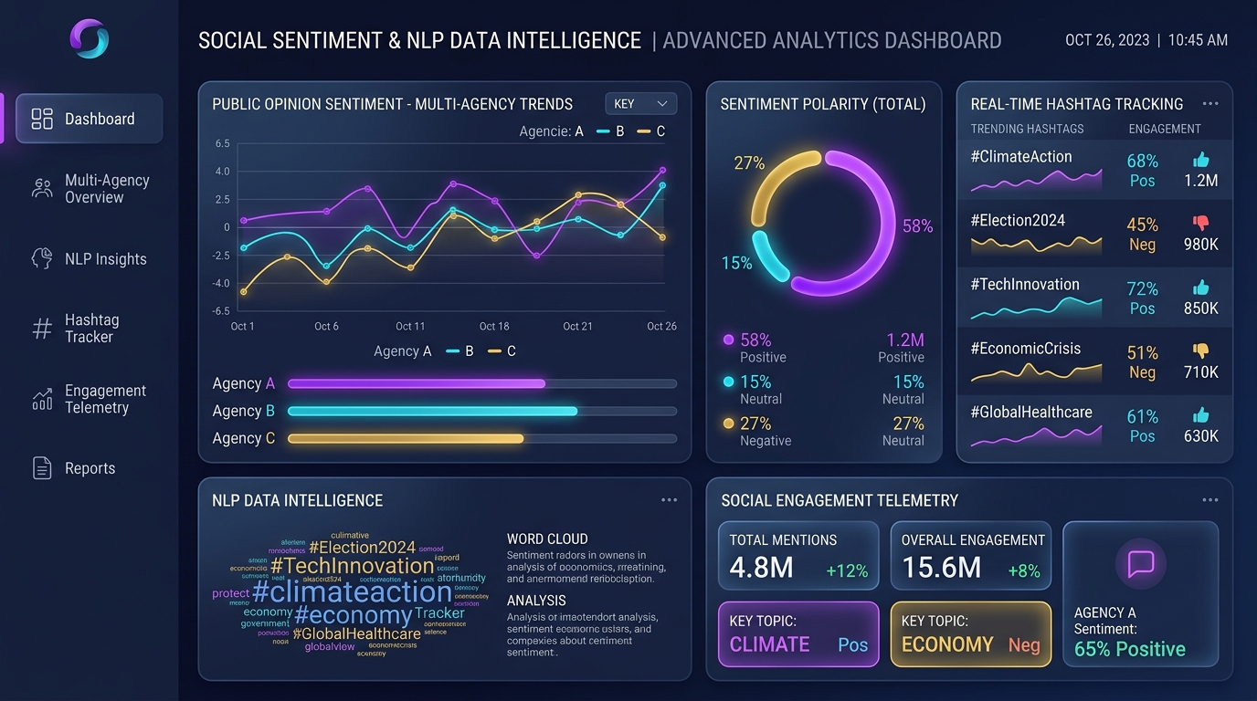 Multi-Agency Social Sentiment & NLP Analytics